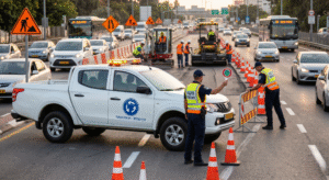 ניידת פקחי תנועה לעבודות כביש ותשתיות